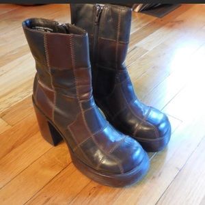 Brown Patchwork Boot